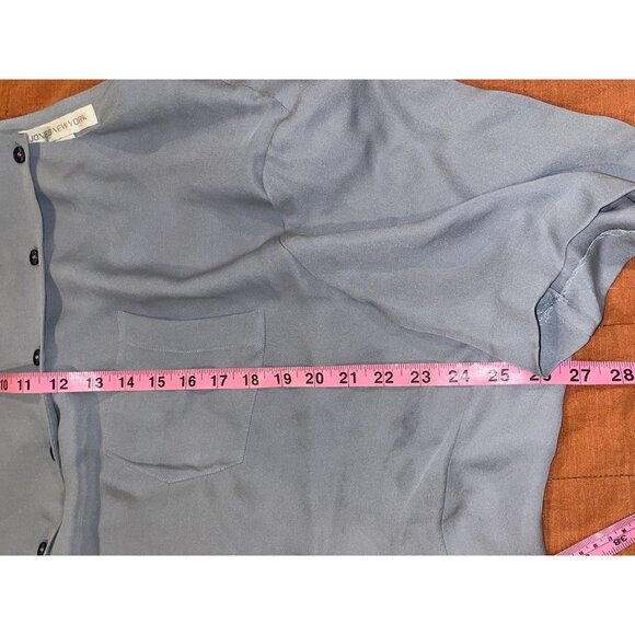 NWT Jones New York Gray Silk Short Sleeve Button-Down Blouse Women's Plus Size 2 - Picture 4 of 8